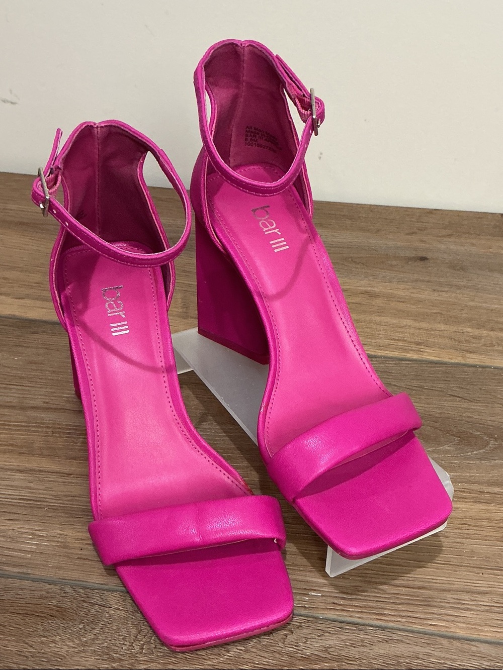 Bar III Appel Fuchsia Ankle-Strap Block Heels, ankle strap size 6.5